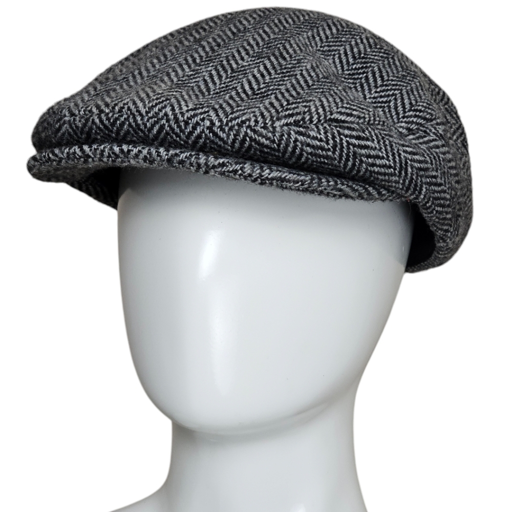 Dorfman Vintage Wool Blend Herringbone Cap, Two-way wear, EUC, size Large